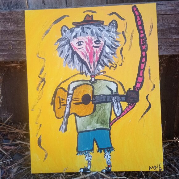 Possum Playing Guitar painting - Picture 1 of 12